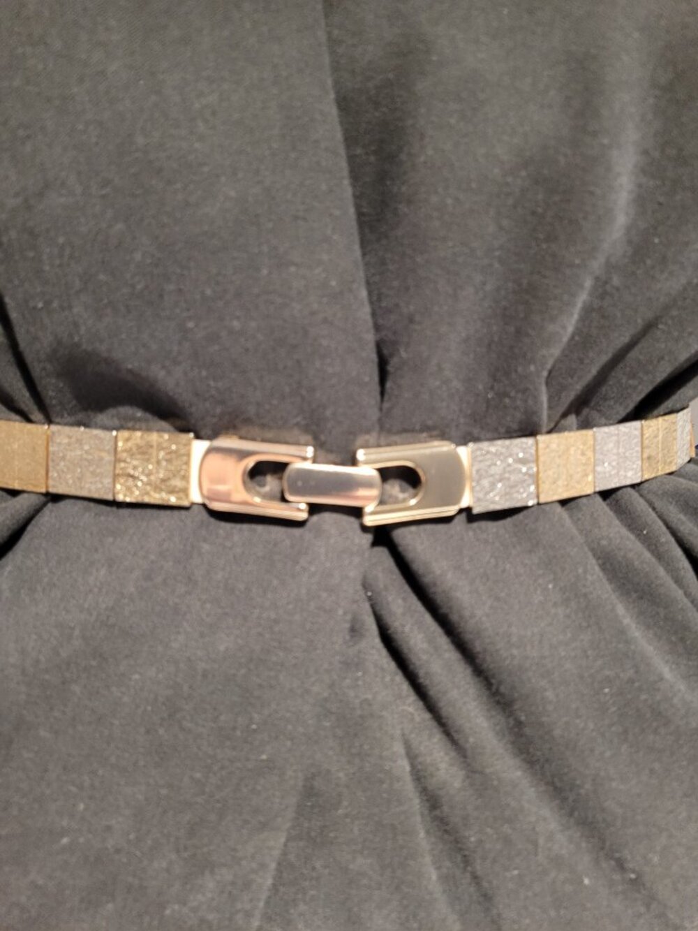 Women's Mixed Metal Belt with Gold Buckle Size XS